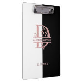 Elegant Roos Gold Split Custom Monogram A B C D Klembord (Rechts)