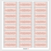Elegant Roos Gold Wedding Guest Adresetiketten Sticker (Vel)