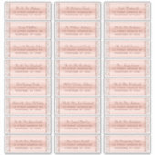 Elegant Roos Gold Wedding Guest Adresetiketten Sticker (Voorkant)