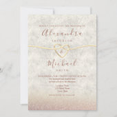 Elegant Roos Gold Wedding Invitation Kaart (Voorkant)