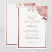 Elegant Roos Gold Wedding Invitation Kaart (Voorkant / Achterkant)