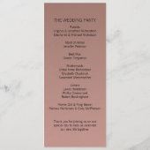 Elegant Roos Gold Wedding Program Programma (Achterkant)