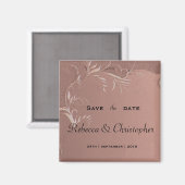 Elegant Roos Gold Wedding Save the Date Magneet (Voorkant / Achterkant)