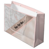 Elegant Roos Gold White Marble Geometric Custom Groot Cadeauzakje (Voorkant Gekanteld)