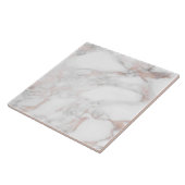 Elegant Roos Gold White Sjabloon Marble Tegeltje (Zijkant)