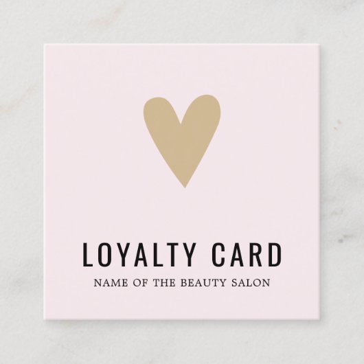 Elegant Roos Golden Heart BeautySalon Loyalty Kaar (Voorkant)
