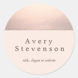 Elegant Roos Goud Accent Modern Licht Roze Ronde Sticker
