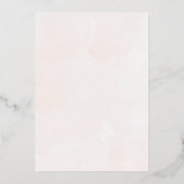 Elegant Roos Goud & Blauw Bloemen Bruiloft Folie Uitnodiging (Achterkant)