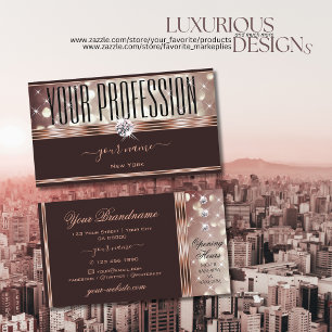 Elegant Roos Goud Bourgondië Glitter Stars Juwelen Visitekaartje