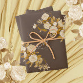 Elegant Roos Goud Bruin Monogram Inpakpapier Vel