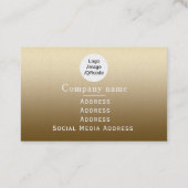 Elegant Roos Goud Bruin Monogram Visitekaartje (Achterkant)