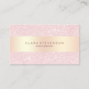 Elegant roos goud- en glittergebeurtenisplanner visitekaartje