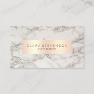 Elegant roos goud- en marmer-gebeurtenisplanner visitekaartje