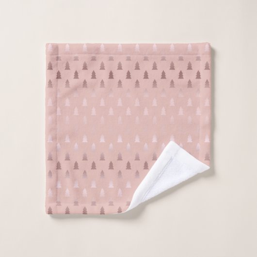 Elegant roos goud en roze kerstboomstructuur bad handdoek (Wasdoekje)