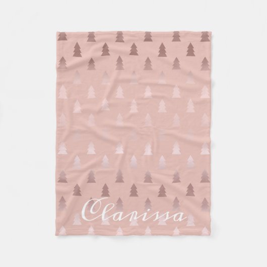 Elegant roos goud en roze kerstboomstructuur fleece deken (Voorkant)