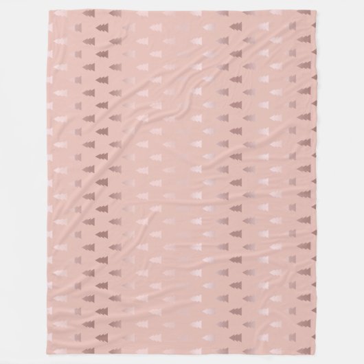 Elegant roos goud en roze kerstboomstructuur fleece deken (Voorkant)