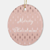 Elegant roos goud en roze kerstboomstructuur keramisch ornament (Links)