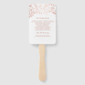 Elegant Roos Goud en Wit Huwelijksprogramma Handwaaier (Achterkant)
