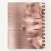 Elegant Roos Goud Geborsteld Metaal Monogram Notitieboek (Achterkant)