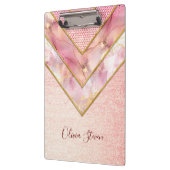 Elegant roos goud girly geometrisch schetsboek klembord (Links)