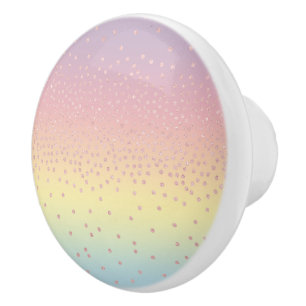 Elegant roos goud glitter confetti stippen gradië keramische knop