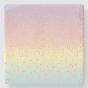 Elegant roos goud glitter confetti stippen gradië stenen onderzetter
