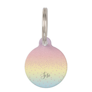 Elegant roos goud glitter confetti stippen gradiën huisdierpenning