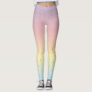 Elegant roos goud glitter confetti stippen gradiën leggings
