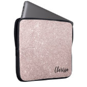 elegant roos goud glitter laptop sleeve (Voorkant Rechts)