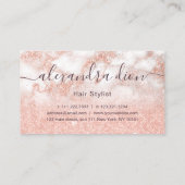 Elegant roos goud glitter make-up & haar visitekaartje (Achterkant)