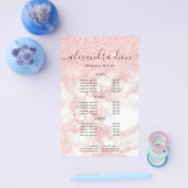 Elegant roos goud glitter marmer make-up kunstenaa flyer (Enkel)