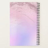 Elegant roos goud glitter marmer make-up kunstenaa planner (Achterkant)