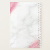 Elegant roos goud glitter marmer make-up kunstenaa planner (Achterkant)