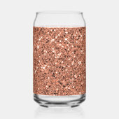 Elegant Roos Goud Glitter Naam Monogram Party Blikvorm Glas (Achterkant)