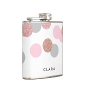 elegant roos goud glitter pastel roze confetti heupfles (Rechts)