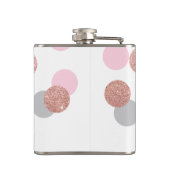 elegant roos goud glitter pastel roze confetti heupfles (Achterkant)