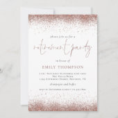 Elegant Roos Goud Glitter Pensioen Partij Kaart (Voorkant)