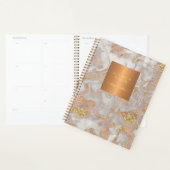 Elegant roos goud grijs marmer metallic koper planner (Display)