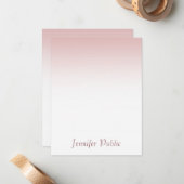 Elegant Roos Goud Handgeschreven Script Modern Notitiekaartje (Voorkant / Achterkant in situ)