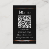 Elegant Roos Goud Logo Foto QR Code Sjabloon Visitekaartje (Achterkant)