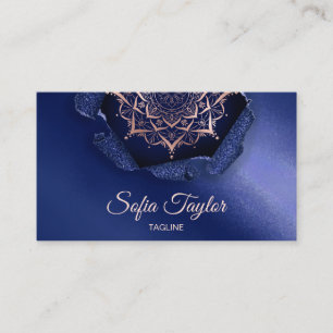 elegant roos goud mandala met glitter gescheurd pa visitekaartje