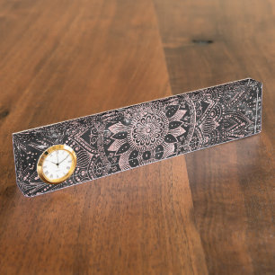 Elegant roos goud mandala stippen en marmerwerk. naambordje