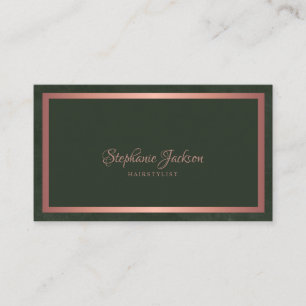 Elegant roos goud metallic donkersmaragdgroen chic visitekaartje