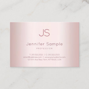 Elegant Roos Goud Modern Monogram Schone Sjabloon Visitekaartje