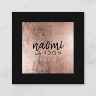 Elegant roos goud modern vierkant minimalistisch z vierkante visitekaartje