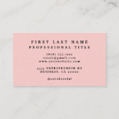 Elegant Roos Goud Roze Bloemen Bloemen Visitekaartje (Achterkant)