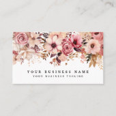 Elegant Roos Goud Roze Bloemen Bloemen Visitekaartje (Voorkant)