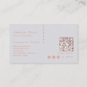 Elegant Roos Goud Roze en Grijs Monogram Visitekaartje (Achterkant)