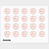 Elegant roos goud & roze schaar haarstylist ronde sticker (Vel)