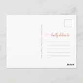 Elegant Roos Goud Script Bruiloft Opslaan De Datum Briefkaart (Achterkant)